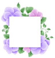 Aquarell Hand gezeichnet Illustration violett lila Blume und Blätter Frames zum Hochzeit Einladung Braut- Dusche Gruß Karte png