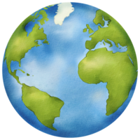 Planet Earth. This isolated representation is ideal for educational purposes, specifically for school curriculum, astronomy lessons, and the realm of astrology studies. Watercolor illustration png