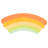 vattenfärg. en regnbåge i pastell nyanser, i en tecknad serie stil. för olika kreativ projekt. Begagnade i barns illustrationer, hälsning kort, eller glad mönster, regnbåge lägger till en stänk av Färg png