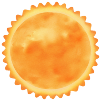 sole - un' stella a il cuore di il solare sistema, uno di molti nel il latteo modo galassia. un' giallo nano stella. per scuole, astronomia Lezioni, taccuino copertine, e diari. acquerello isolato illustrazione png