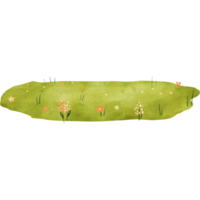 Aquarell Illustration von ein Grün Frühling Wiese geschmückt mit Blumen, zum Kinder- Entwürfe. Herstellung es perfekt zum verschiedene kreativ Projekte, einschließlich Kinder- Bücher, Poster, und spielerisch Designs png