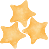 conjunto do ampla amarelo aguarela estrelas. isolado ilustrações. para adesivos, local na rede Internet decoração, crianças quartos, convites, balões, e cartões. espaço tema png