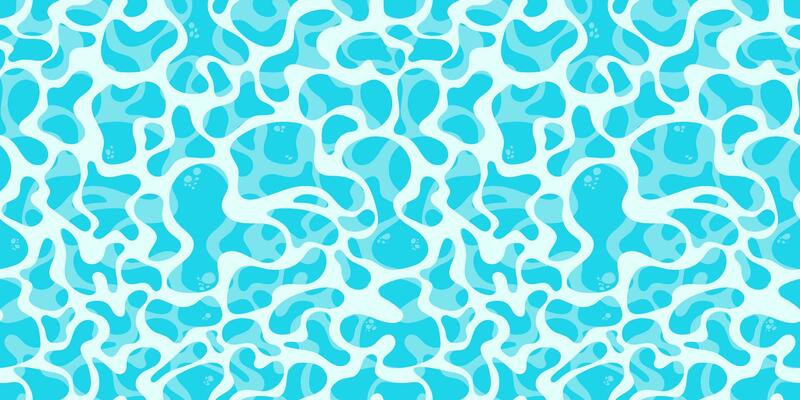 water surface seamless pattern, rippled water reflections, pool backdrop, flat cartoon sea background style, water surface beach or pool party texture, vector illustration