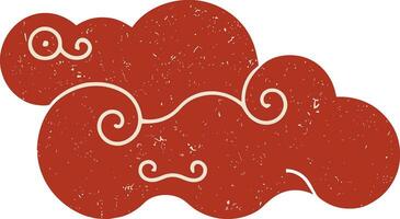 a red cloud with two swirls on it vector