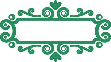 a green frame with a scroll pattern vector