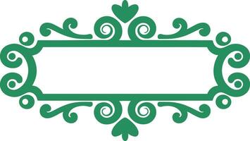 a green frame with a scroll pattern vector