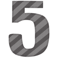 Fabric Alphabet Letter Number 5 png