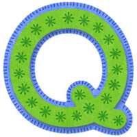 Fabric Alphabet Letter q png