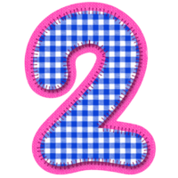 Fabric Alphabet Letter Number 2 png