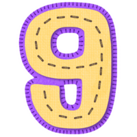 Fabric Alphabet Letter Number 9 png