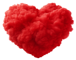 AI generated Cloud Hearts of different shapes, Valentine's day on a transparent background png