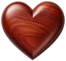 AI generated Wood Hearts of different shapes, Valentine's day on a transparent background png