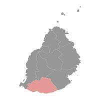 Savanne district map, administrative division of Mauritius. Vector illustration.