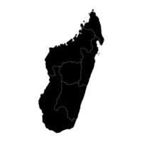 Madagascar map with provinces. Vector illustration.