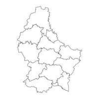 Luxembourg map with administrative divisions. Vector illustration.