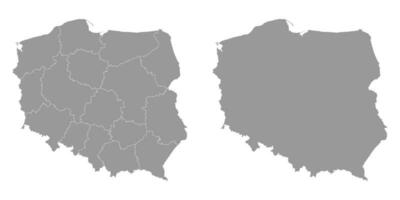 Poland gray map with provinces. Vector illustration.
