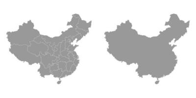 China map with administrative divisions. Vector illustration.