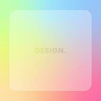 Colorful square gradient background. Social media glassmorphism frame vector illustration.