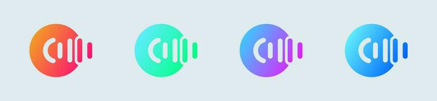 Recording solid icon in gradient colors. Audio signs vector illustration.