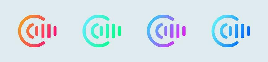 Recording line icon in gradient colors. Audio signs vector illustration.