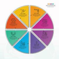 Infographic with 8 steps, process or options. vector