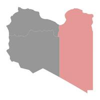 Cyrenaica region map, administrative division of Libya. Vector illustration.