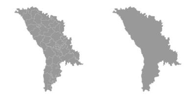 Moldavia gris mapa con provincias vector ilustración.