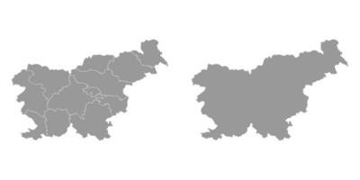 Eslovenia gris mapa con regiones. vector ilustración.