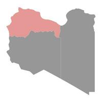 Tripolitania region map, administrative division of Libya. Vector illustration.