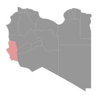 Ghat district map, administrative division of Libya. Vector illustration.