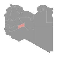 Sabha district map, administrative division of Libya. Vector illustration.