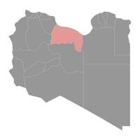 Sirte district map, administrative division of Libya. Vector illustration.