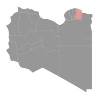 Derna district map, administrative division of Libya. Vector illustration.