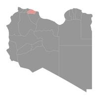 Murqub district map, administrative division of Libya. Vector illustration.