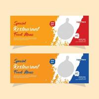 Food Web Banner Template Design vector