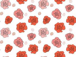 Seamless pattern of red and pink roses vector
