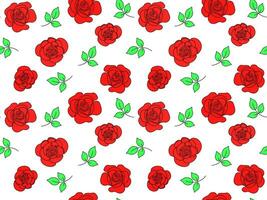 Seamless pattern of red roses vector