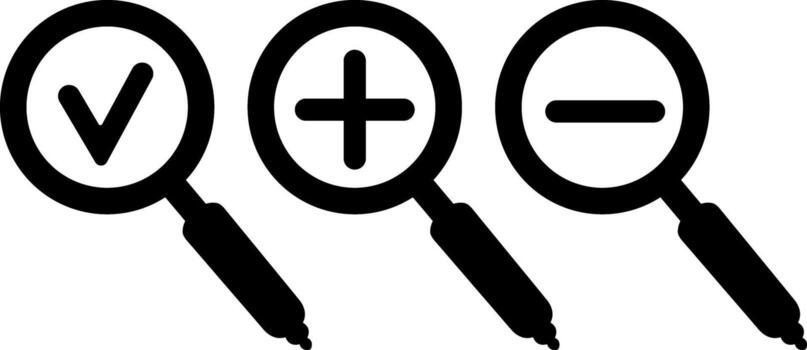 Doodle Magnifier Loop Magnifying glass Icon Stencil Lupe vector