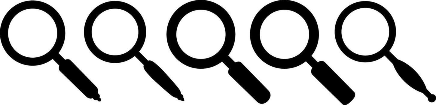 Doodle Magnifier Loop Magnifying glass Icon Stencil Lupe vector