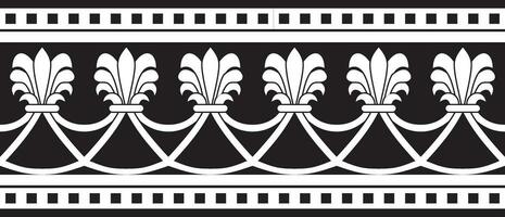 Vector endless black monochrome national persian ornament. Seamless frame, border ethnic pattern of Iranian civilization