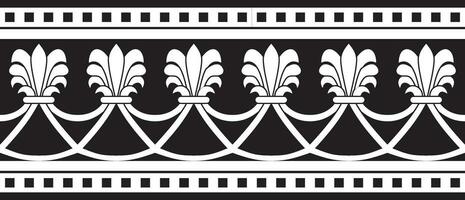 Vector endless black monochrome national persian ornament. Seamless frame, border ethnic pattern of Iranian civilization