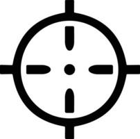 objetivo y destino. objetivo y apuntar, focalización y puntería. punto de mira, pistola visión vector icono. diana, negro objetivo o objetivo símbolo. militar rifle alcance, disparo marca