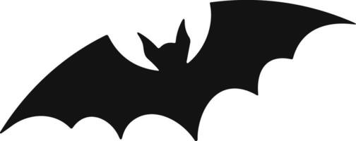 Bat horror flat. Sticker with black mouse for Halloween decoration. Simple icon with animal. Silhouette of flying bat vector