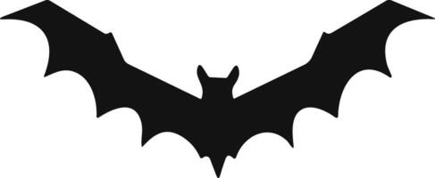 Bat horror flat. Sticker with black mouse for Halloween decoration. Simple icon with animal. Silhouette of flying bat vector