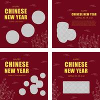 Template set for chinese new year vector