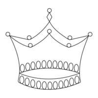 Continuous crown one line hand drawing and outline vector illustration minimalism style