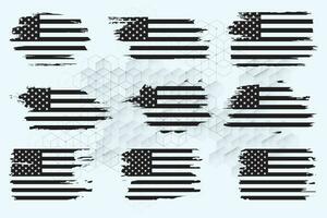 American Flag Silhouette, grunge USA flag set vector, grunge, flag, silhouette, independence, July, 4th of July, 4th July, flag silhouette vector