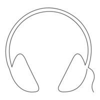 Headphones continuous one line hand drawing minimalism and outline vector illustration