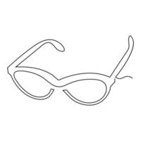 continuo uno línea mano dibujo morden Gafas de sol diseño contorno vector ilustración de minimalista