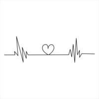 Continuous single line drawing heart valentine's day love isolated  hand drawn vector illustration